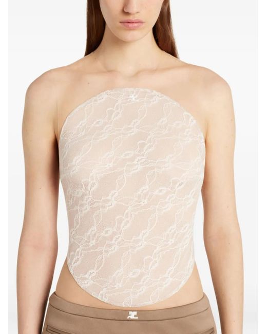 Courreges White Illusion Circle Lace Bodysuit