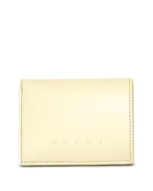 Marni Natural Logo-Print Leather Wallet