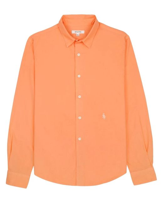 Sporty & Rich Orange Chemise En Coton À Logo Src Brodé