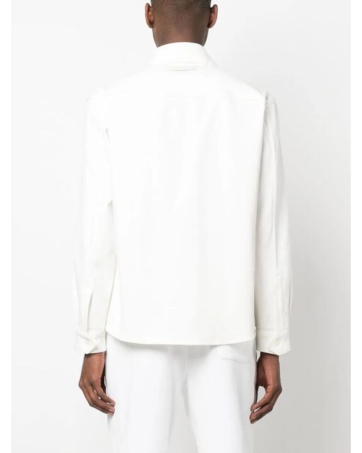 Zegna White Patch-Pocket Long-Sleeved Shirt for men