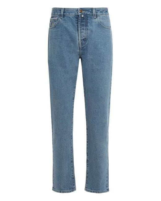 Moorer Blue Slim-Fit Jeans for men