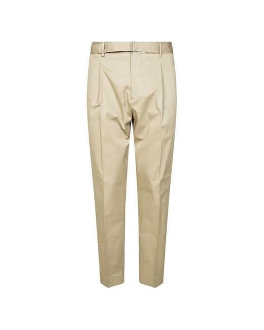 BE ABLE Natural Pleated-Detail Belted Trousers for men