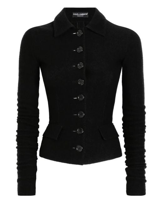 Dolce & Gabbana Black Single Breasted Wool Cloth Jacket
