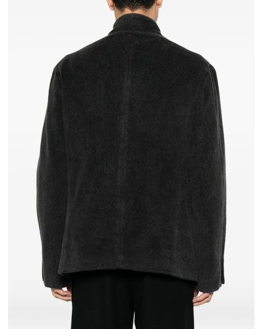 Avant Toi Black High-Neck Button-Up Blazer for men