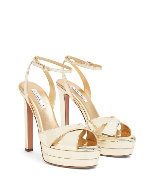 Aquazzura White Divine Plateau 130Mm Platform Sandals