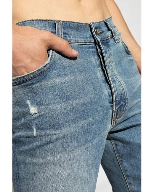Amiri Blue Stack Low-Rise Skinny Jeans for men