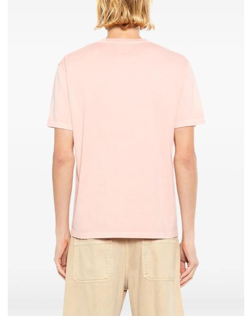 SPORT b. by agnès b. Pink Embroidered-Logo T-Shirt for men