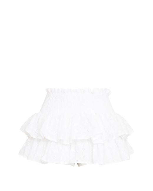 Amir Slama White X Jade Picon Minijupe À Volants Superposés