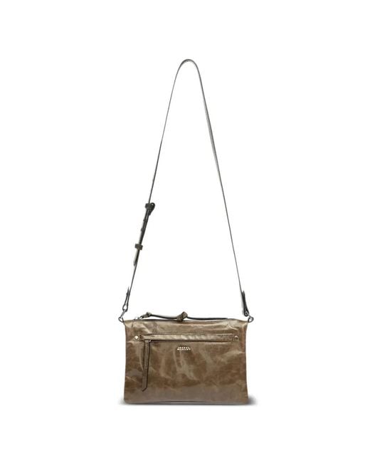 Isabel Marant Brown Winna Duo Shiny Leather Shoulder Strap