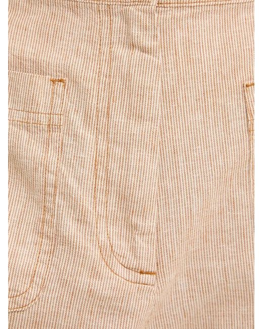 Sessun Natural Manhatti Striped Wide-Leg Trousers