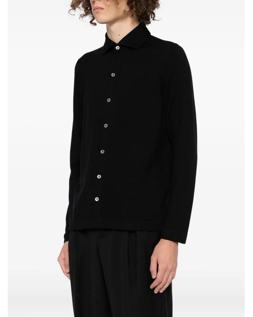 Tagliatore Black Buttoned Shirt for men