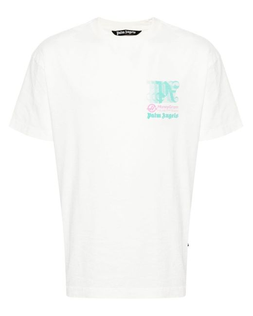 Palm Angels White X Moneygram Haas F1 Cotton T-shirt