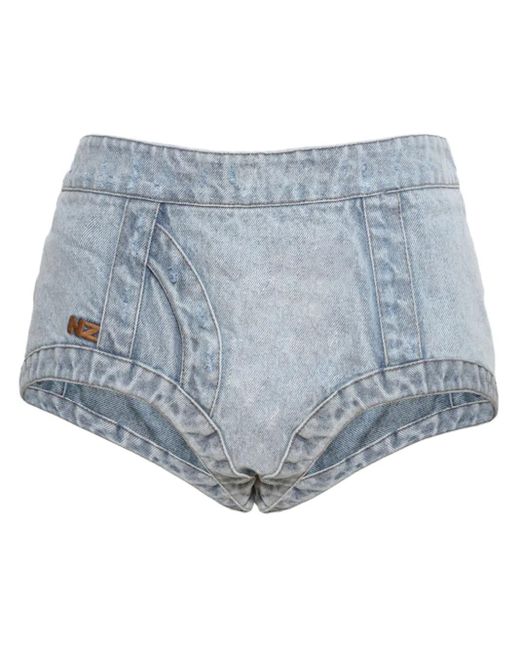 Natasha Zinko Blue Ausgeblichene Jeans-Shorts