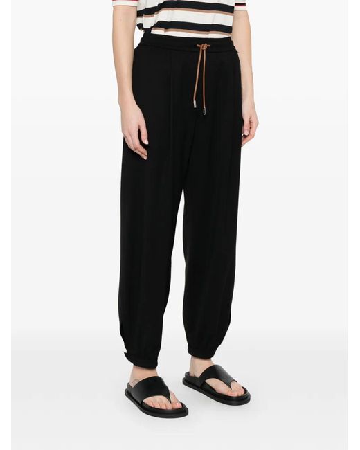 Herno Black Virgin Wool Elastane Pants