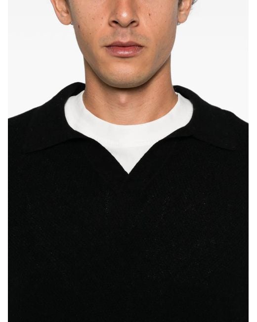 EMERSON RENALDI Black Spread-Collar Sweater for men