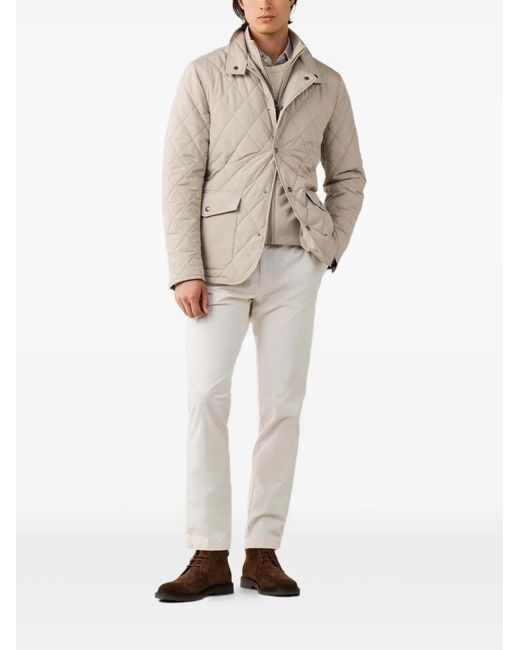 Hackett Natural Quilted Paddock Padded Jacket for men