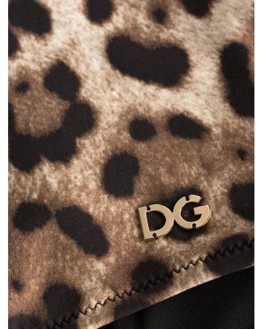Dolce & Gabbana Brown Leopard-Print Balconette Swimsuit
