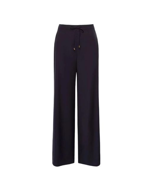 Max Mara Blue Drawstring Wide-Leg Trousers