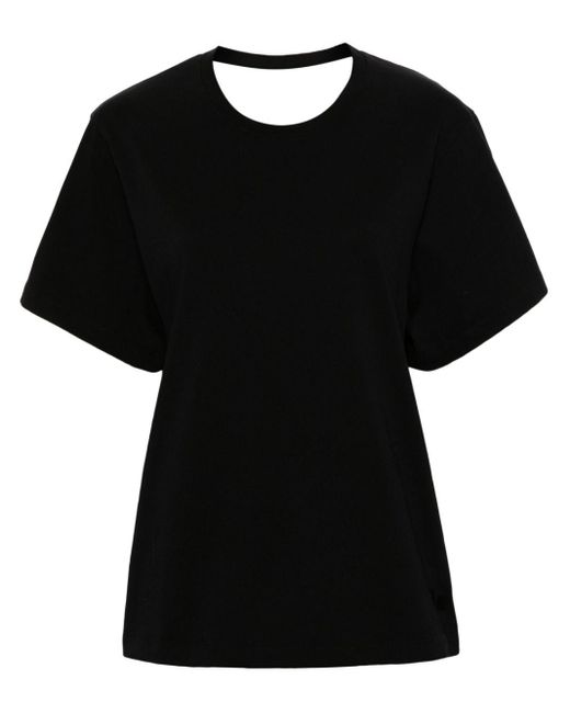 IRO T-shirt Met Open Rug in het Black