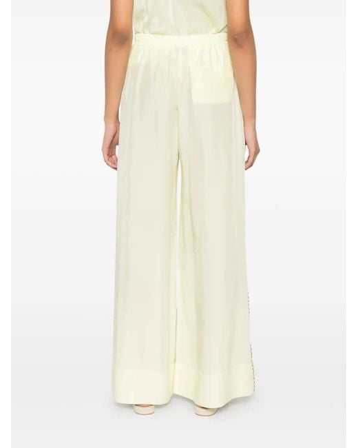 Forte_forte White Drawstring Scalloped Trousers