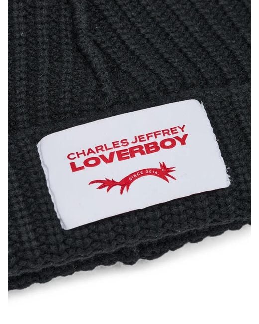 Charles Jeffrey Black Chunky Rabbit Beanie Hat