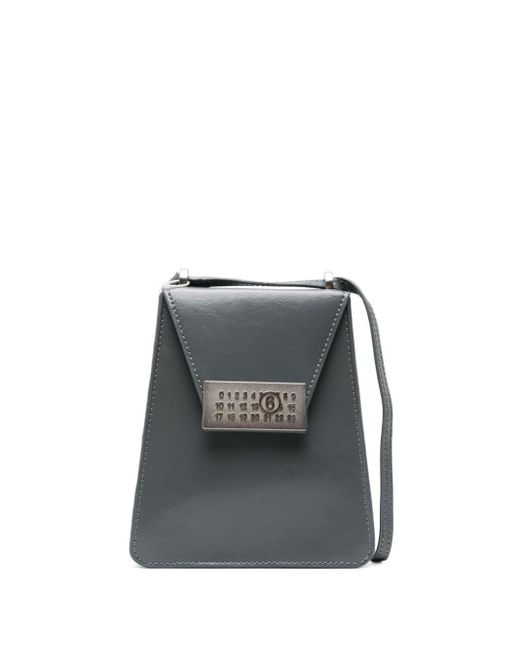 MM6 by Maison Martin Margiela Black Mini Numberic-plaque Crossbody Bag