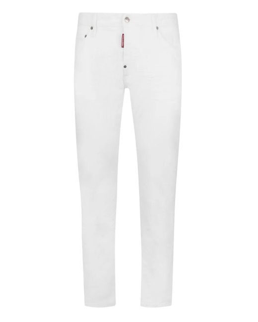 Vaqueros Slim Con Diseño Retorcido DSquared² de hombre de color White