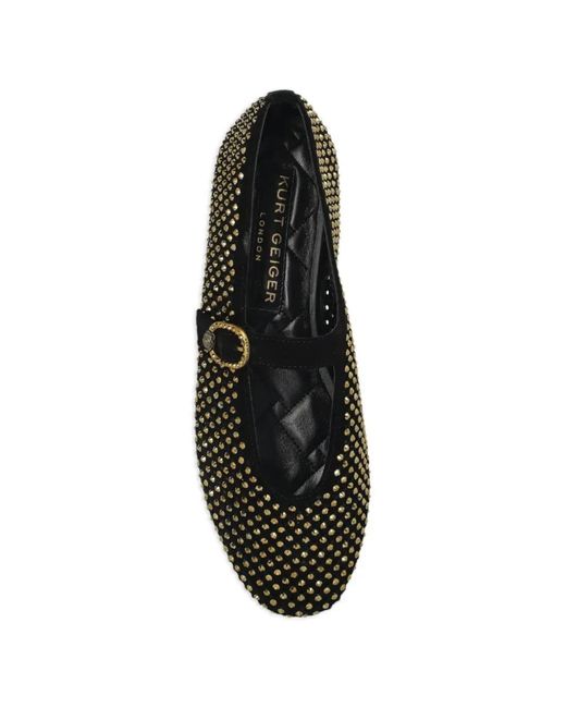 Kurt Geiger Black Mayfair Ballet Flats