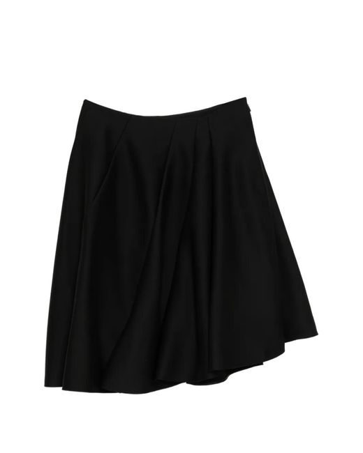 JNBY Black Asymmetric Pleated Skirt