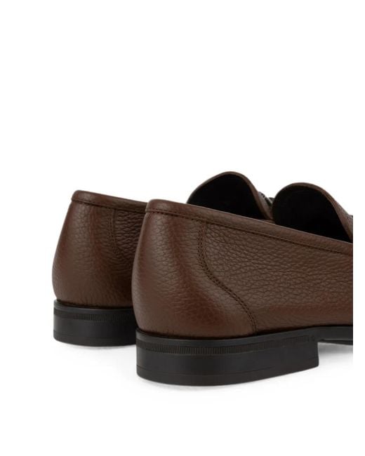 Ferragamo Brown Gancini Ornament Loafers for men