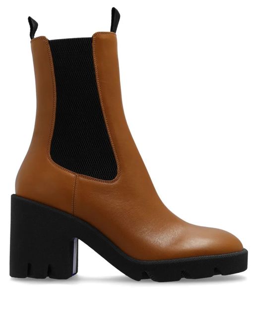 Burberry Brown Stiefeletten Aus Leder