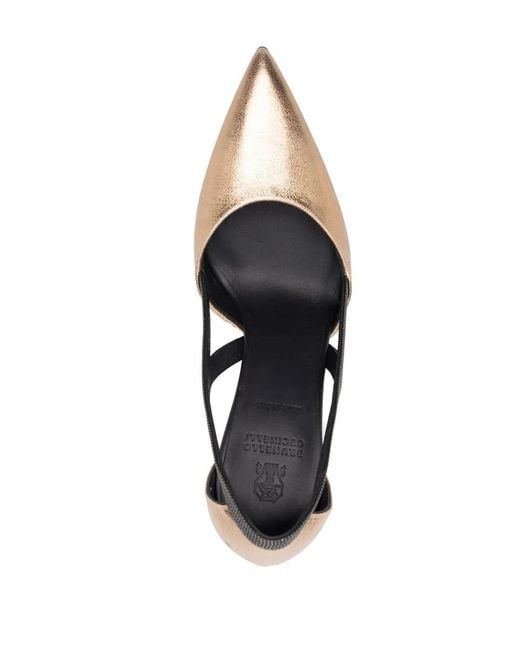 Brunello Cucinelli White 110Mm Pointed-Toe Pumps