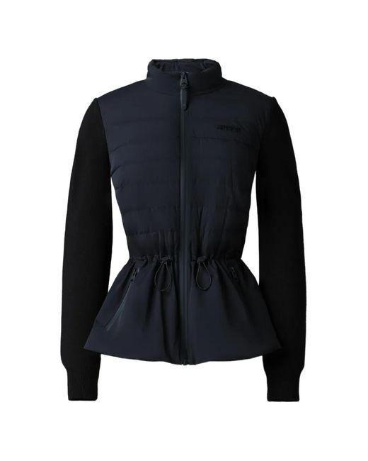 Mackage Blue Laika-Z Quilted Peplum Hybrid Jacket