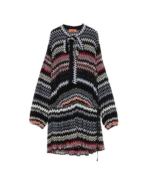 Missoni White Chevron-Pattern Mini Dress