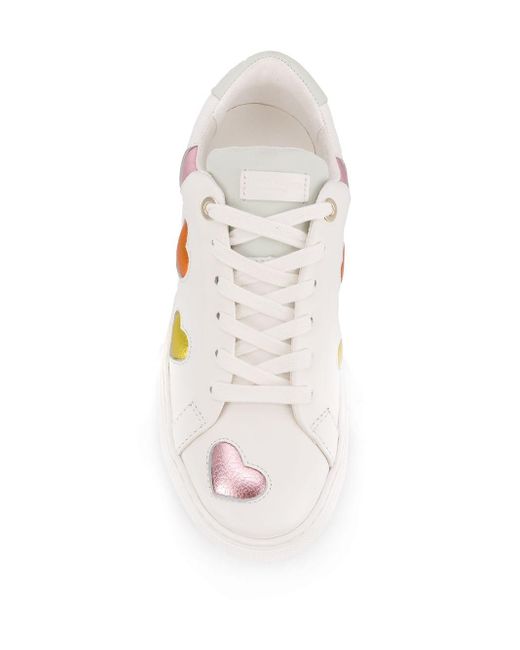 Kurt Geiger Lane Love Heart Leather Trainers in White - Lyst