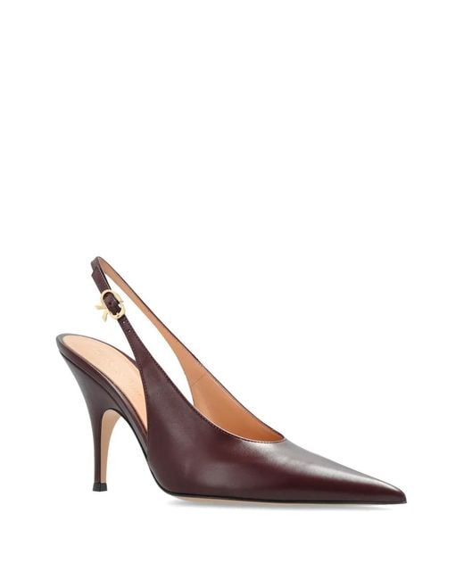 Gianvito Rossi Brown Sofia Pointed-Toe Slingback Pumps