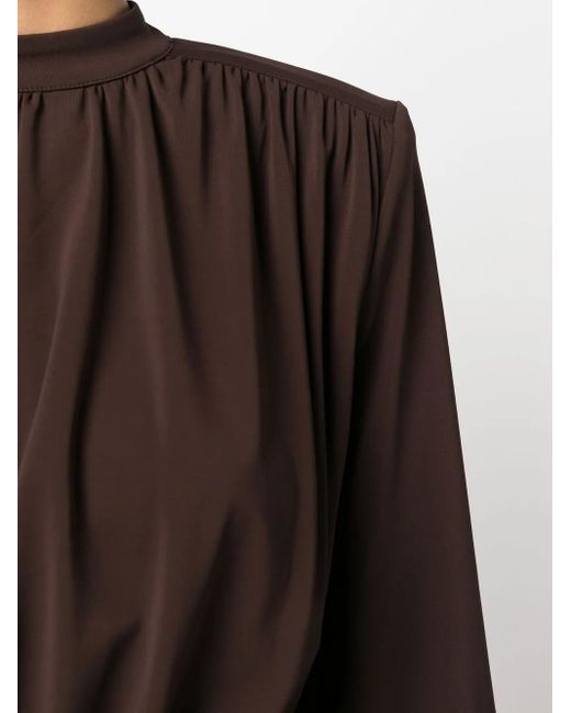 FEDERICA TOSI Brown Gathered-Detail Mini Dress