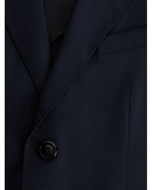 AMI Blue Single-Breasted Cotton Blazer for men