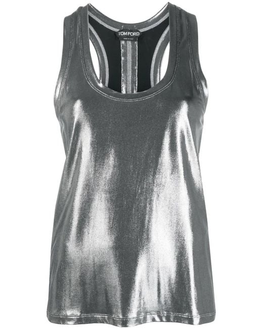 Tom Ford Gray Laminated Tank Top