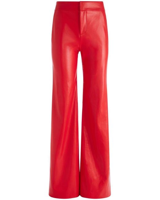 Alice + Olivia Deanna Faux-leather Flared Trousers | Lyst UK