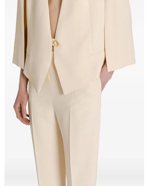 Alberta Ferretti White Pressed-Crease Trousers