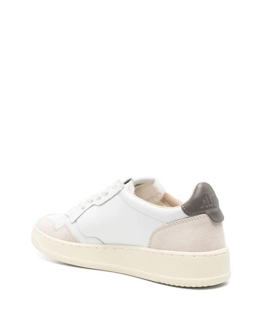 Autry White "Medalist Low" Sneakers for men