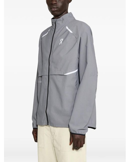 On Shoes Gray Reflective-Stripes Jacket for men