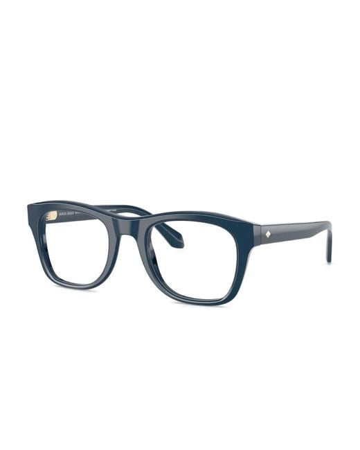 Giorgio Armani Blue Square-Frame Glasses for men