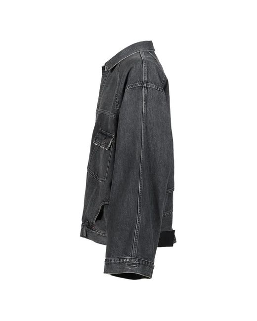 DAIRIKU Gray Inception Washed Denim Jacket for men