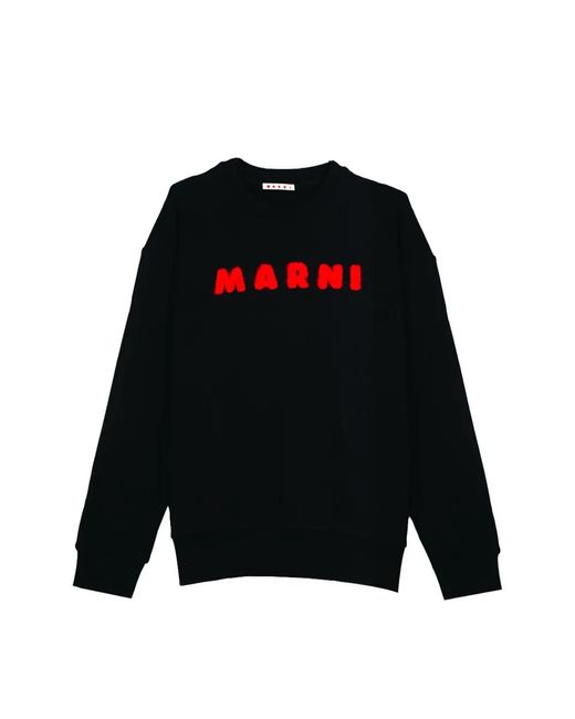 メンズ Marni ロゴ スウェットシャツ Black