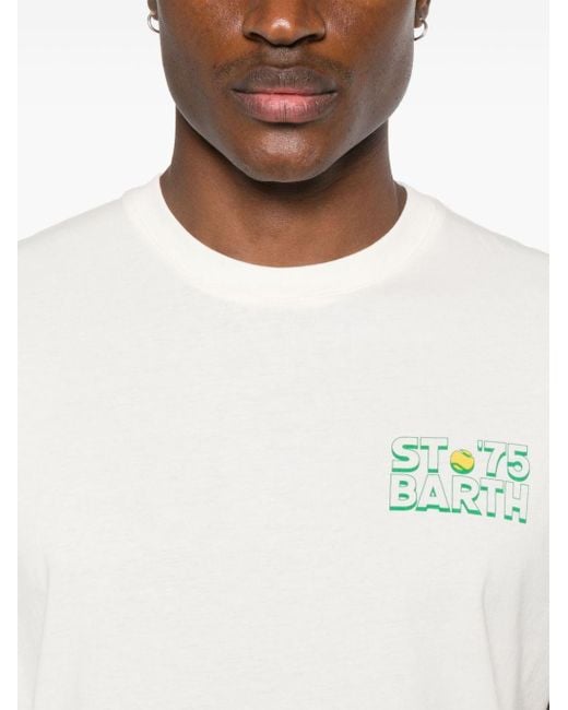 Mc2 Saint Barth White Tennis Open Cotton T-shirt for men