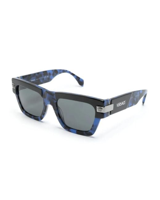 Versace Gray Classic Top Square-Frame Sunglasses for men