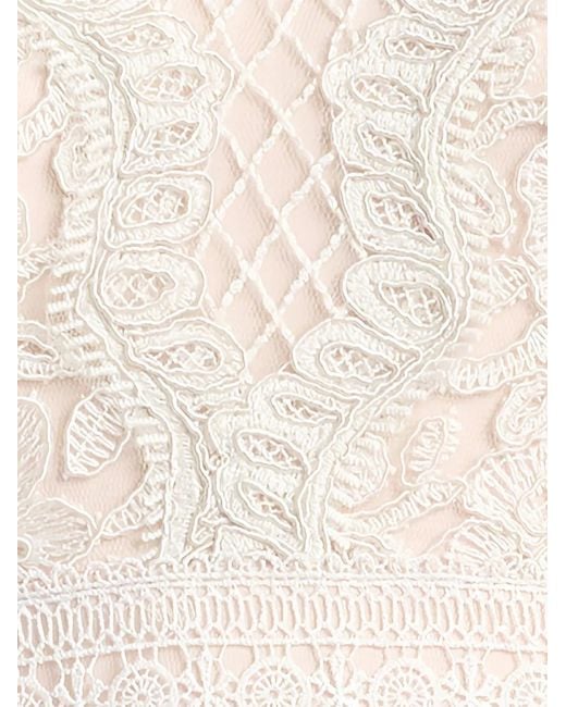 Tadashi Shoji White Lace Tiered Dress