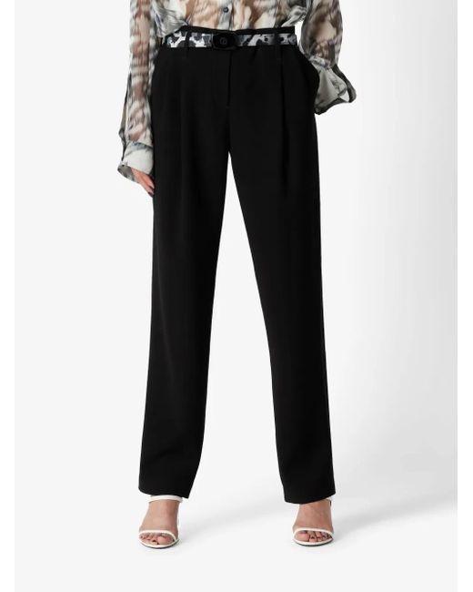 Giorgio Armani Black Tailored Straight-Leg Trousers